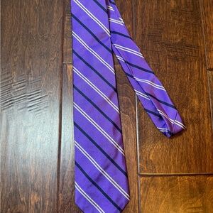 POLO by Ralph Lauren Silk Stripe Tie - Purple White Blue | Retails $125